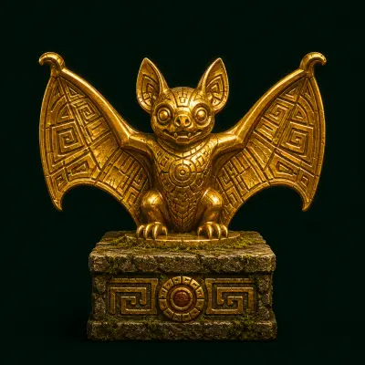 Golden bat-shaped idol